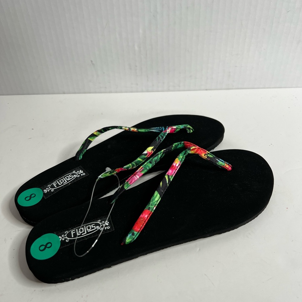 FLOJOS FIESTA Floral Thongs Flip-Flopsblac